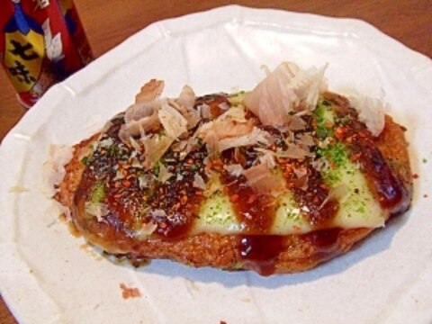 たまには違った食べ方で！丸天のお好み焼き風☆